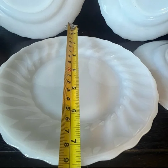 🐳 Vintage Anchor Hocking Fire King Dinnerware Dessert Plates Milk Glass - Picture 3 of 8